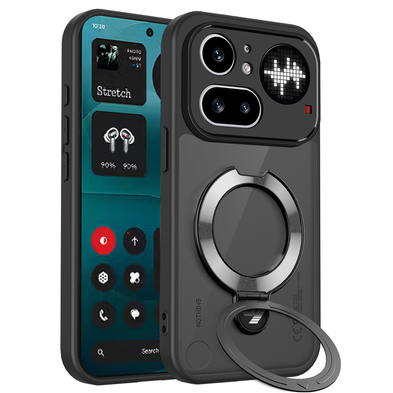 Suitable for Noting Phone4APro phone case, skin-feel transparent black stand holder, 3APro precision hole protective cover