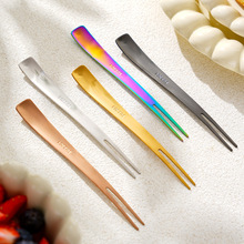 304不锈钢水果叉多功能两用叉勺创意日式咖啡勺雪糕甜品勺月饼叉