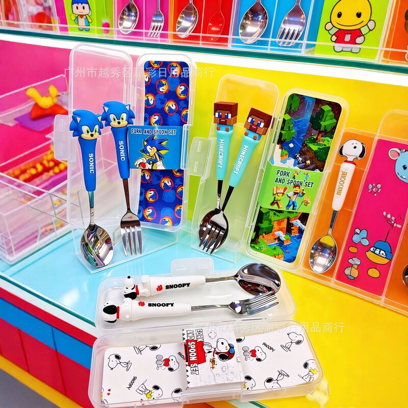 Minecraft Spoon and Fork Stainless Steel Sonic Snoopy Dessert Spoon Cartoon Spoon Tableware Spoon Wholesale Set Minecraft Spoon and Fork Stainless Steel Sonic Snoopy Dessert Spoon Cartoon Spoon Tableware Spoon Wholesale Set