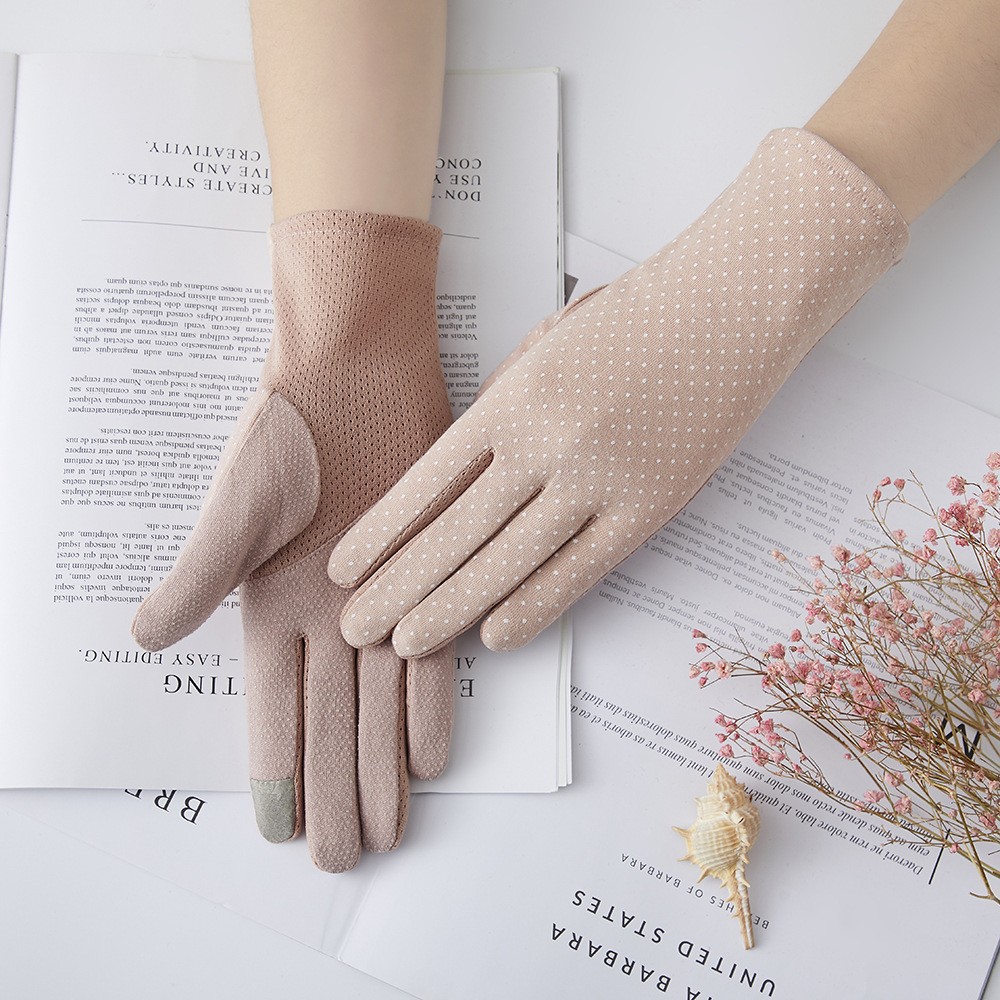Guantes de protección solar para mujer nueva primavera y verano conducción estilo coreano encaje arco montar antideslizante guantes de pantalla táctil delgada