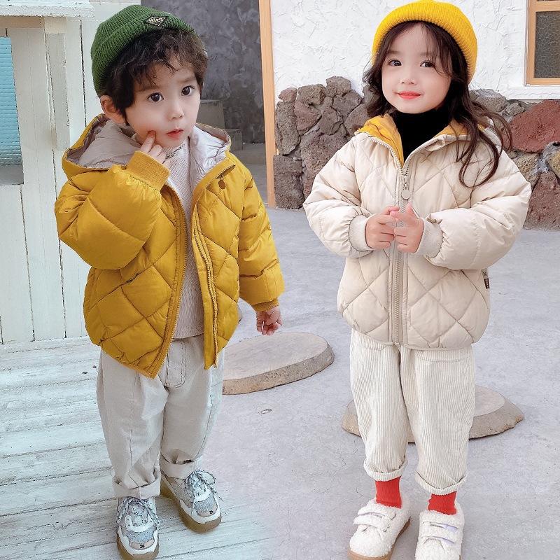 Otoño e invierno Abrigo acolchado de algodón para niños Abrigo con capucha engrosada para hombres y mujeres Abrigo acolchado de algodón para niños de estilo coreano