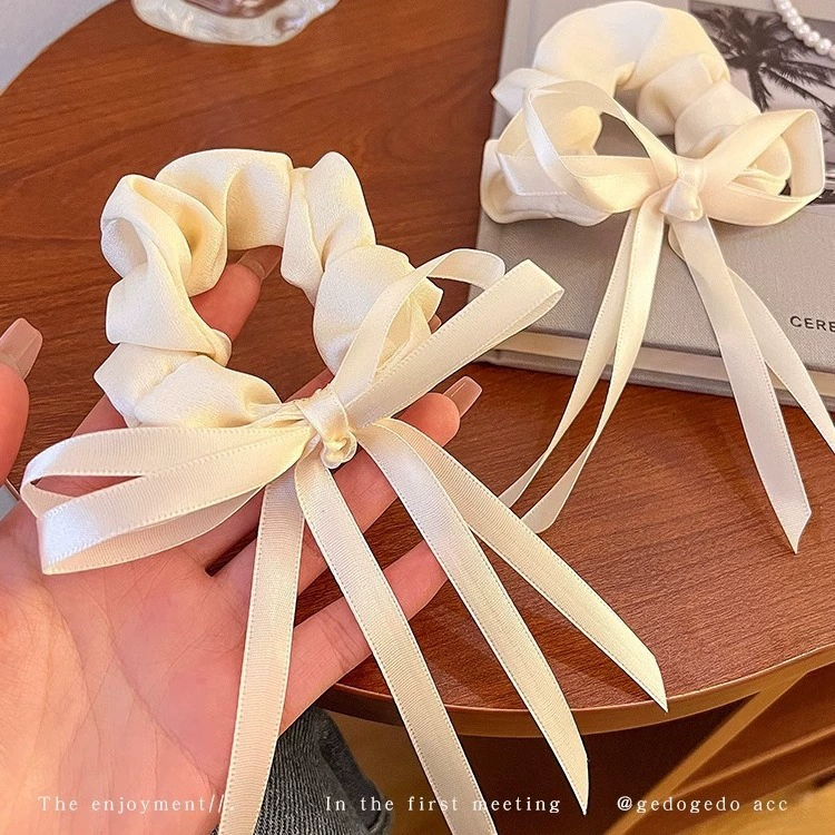 Hairgrip with bow, ponytail, hair rope, french style, high-quality style, bright catchy style