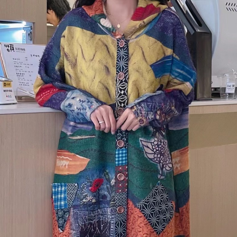 (2개) 스웨터 가공 맞춤형 디지털 인쇄 프라이드 컬러 디자인 센스 니트 스웨터 드로잉 및 샘플 인쇄 SHANTOU 소스 공장