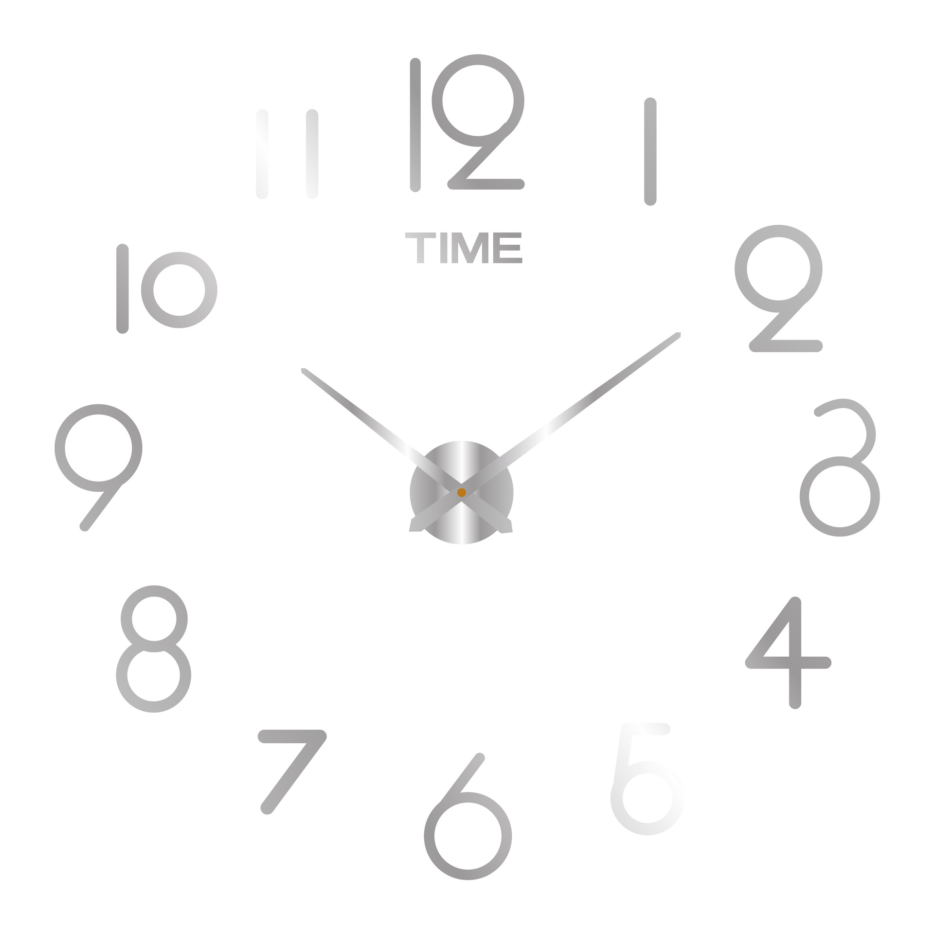 Nordic Punch-Free creativo grande DIY Reloj de pared simple sala de estar entrada mudo reloj 3D personalizado reloj decorativo