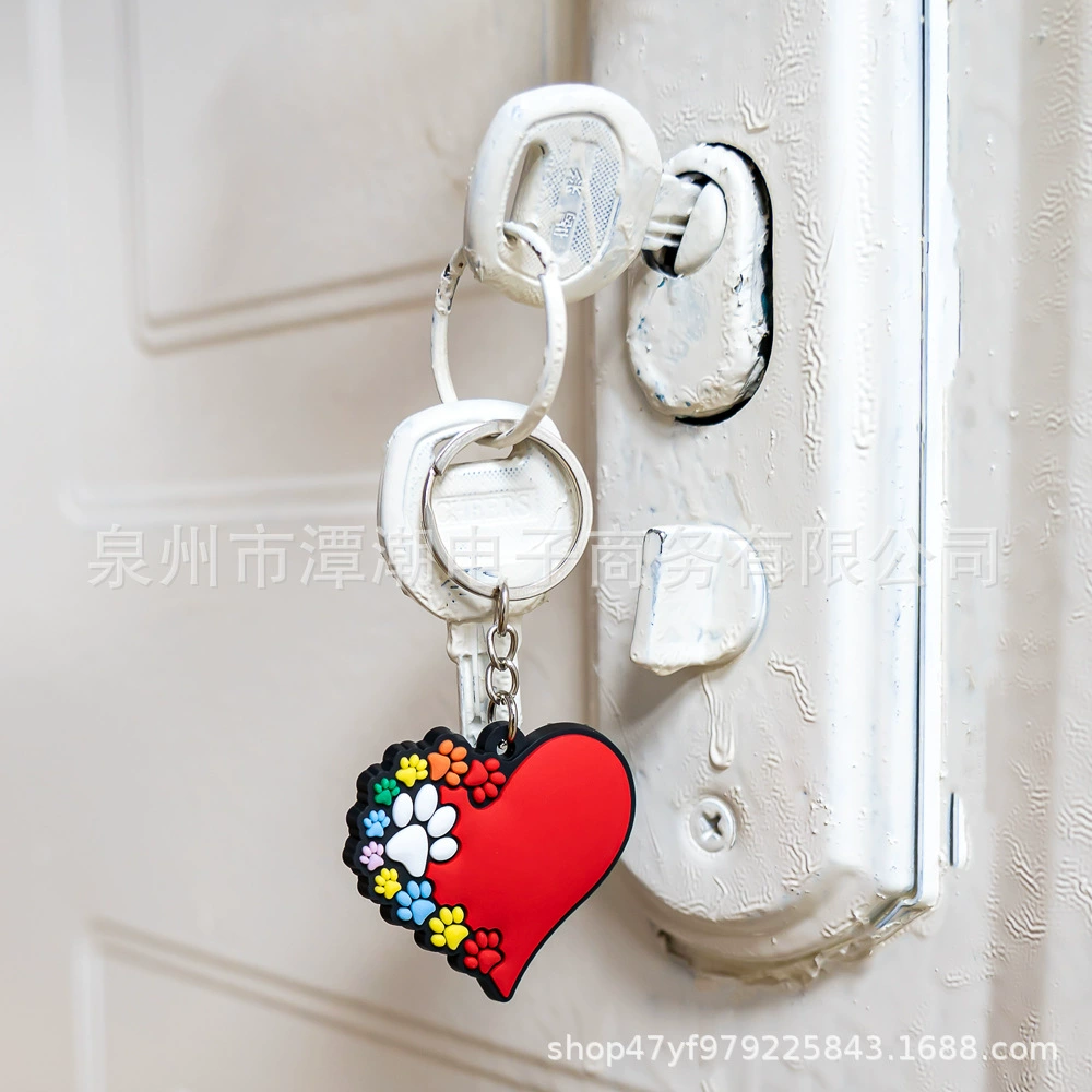 Cartoon keychain PVC from soft rubber, car keys for keys with zipper, key bag, bag decoration, pendant