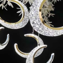 新款婚庆led月亮灯饰酒店装饰吊灯具创意个性月牙星星装饰吊灯串