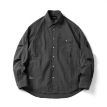 日系复古潮牌工装长袖衬衫男青年余文乐长袖户外休闲百搭衬衣外套