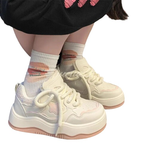 Children's sneakers new style 2024 spring and autumn comfortable girls thick-soled single shoes casual shoes sports shoes children's shoes