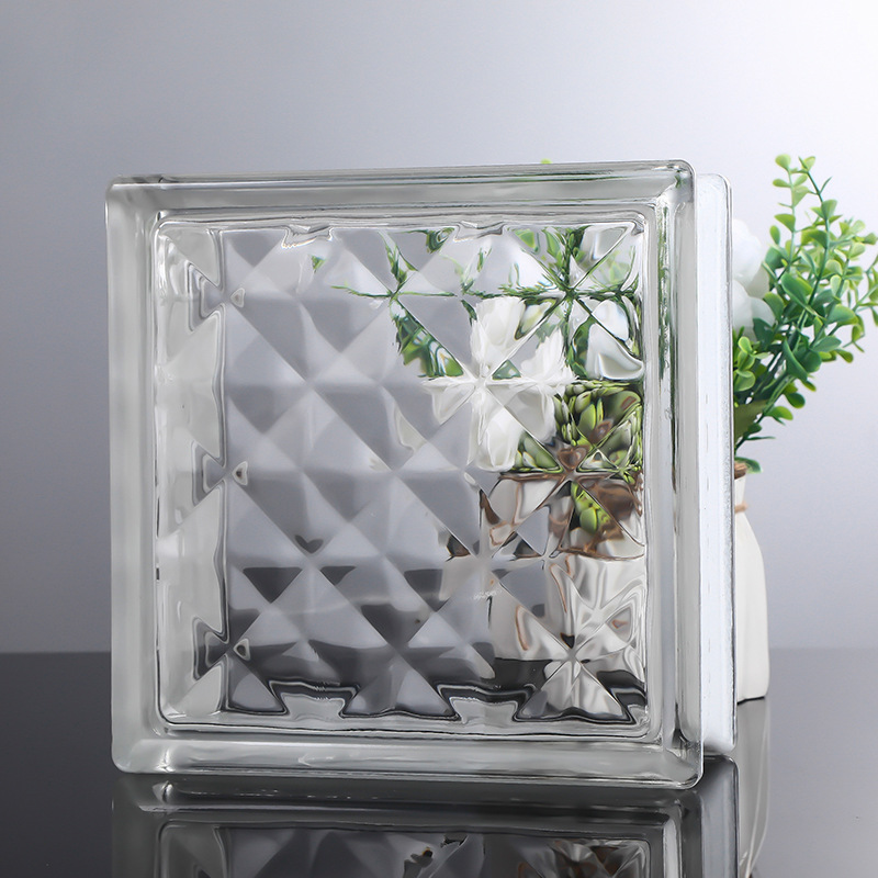 ladrillo de vidrio ultra blanco ladrillo de cristal pared de partición transparente baño opaco ladrillo hueco de patrón solar rojo