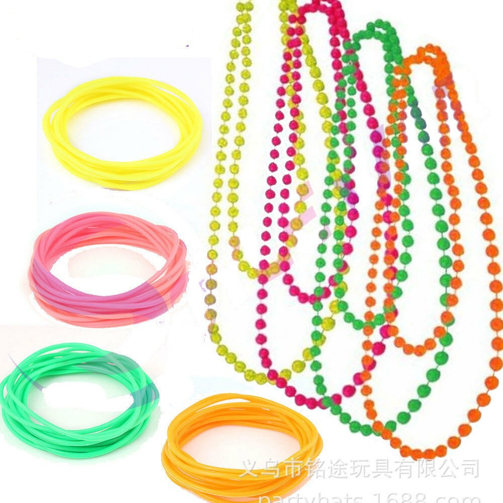 1980s despedida de soltera 80s maquillaje de mujer accesorios de vestuario collar de color conjunto de pulseras