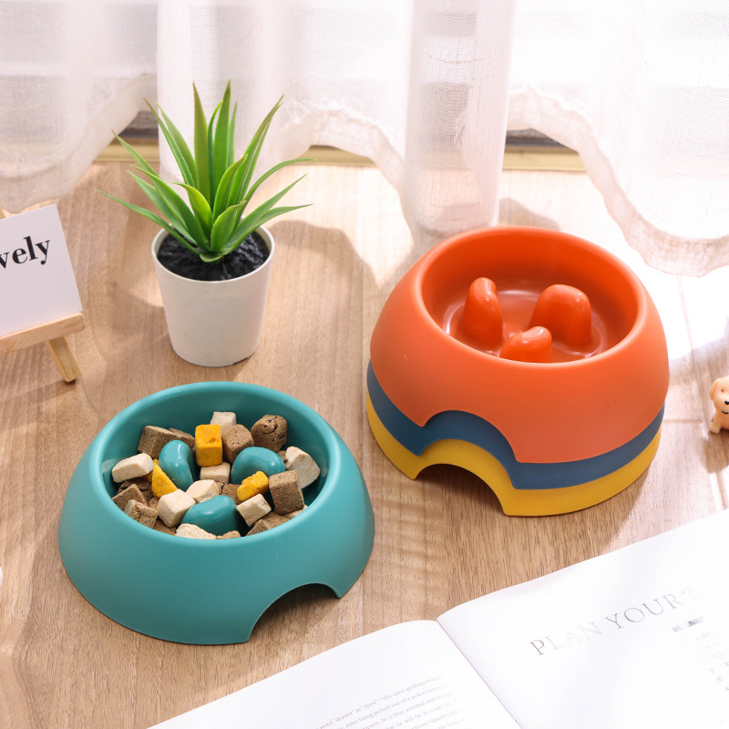 애완 동물 슬로우 푸드 그릇 애완 동물 중지 음식 그릇 개 슬로우 푸드 그릇 애완 동물 용품 도매 고양이 그릇 음식 가운 개 그릇 고양이 개 분지
