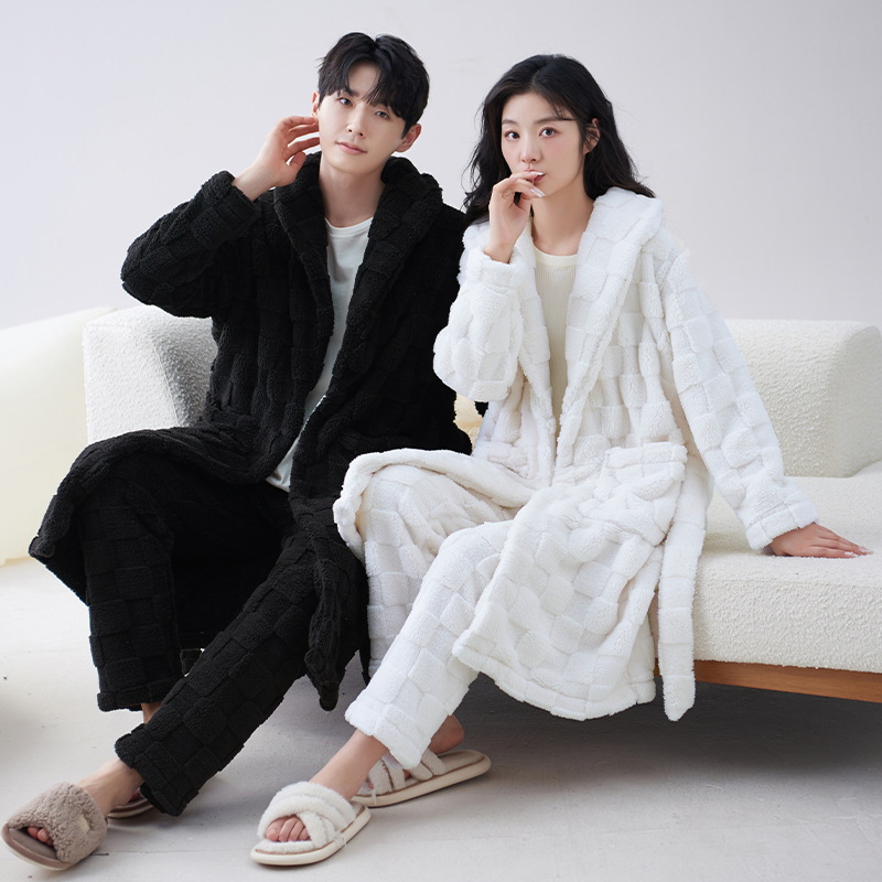 Pijamas de las mujeres de invierno de las mujeres de coral de lana forrado de lana engrosada camisón traje rojo cumpleaños año celebración ropa para el hogar invierno