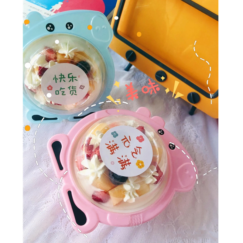 Online celebridad cerdo dibujos animados página hornear fruta pescando mousse multi-capa torta Día DE LOS NIÑOS caja de embalaje de la torta