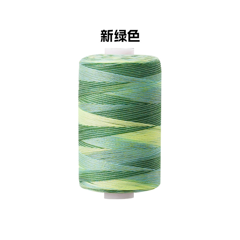 Línea multicolor de poliéster línea de prendas de vestir sección arco iris teñida línea de aguja manual línea de costura multicolor 402 hilo de costura de color