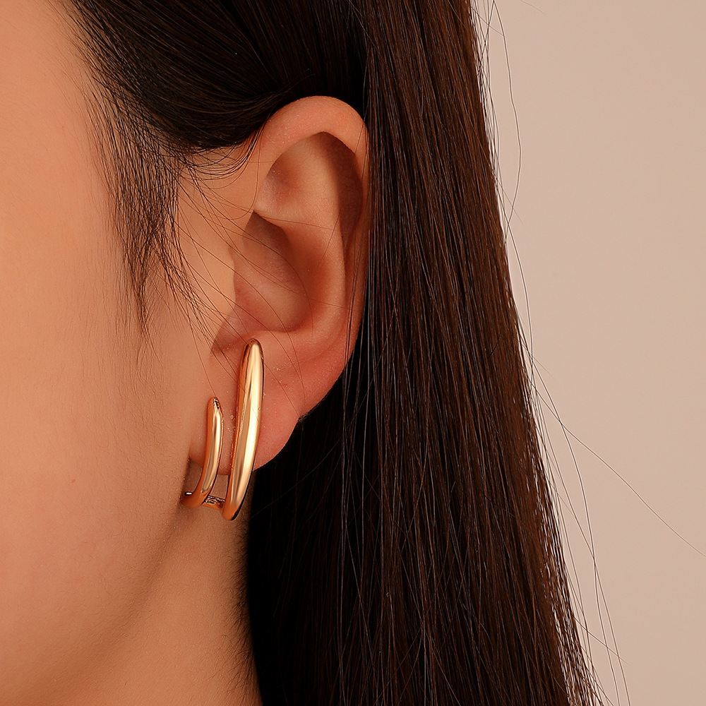 simple geometric earrings C-shaped ear buckle creative ear hook