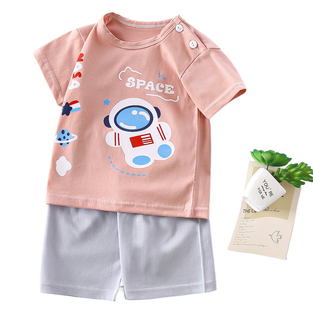 Traje de manga corta para niños, ropa de verano de algodón puro para niñas, camiseta para niños, ropa para bebés, ropa para niños de estilo coreano, pantalones cortos deportivos