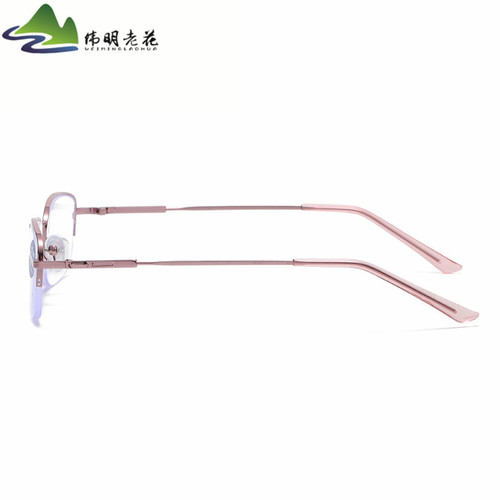 New fashionable women's half-frame anti-blue light reading glasses, hanging silk pink style with diaphragm, elderly glasses manufacturer wholesale