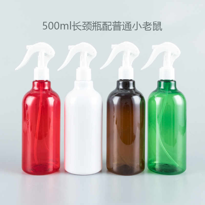 500ml botella de palillos con el botón de la mano del ratón PISTOLA DE PULVERIZACIÓN embalaje cosmético puro Rocío spray sub-embalaje mascota botella vacía