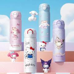ハローキティ 子供用魔法瓶カップ 女の子用 かわいいストロー付きウォーターカップ 小学生用 携帯用水筒