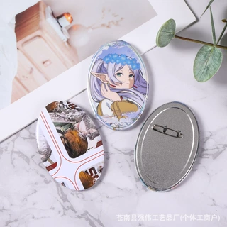 定做定制椭圆吧唧徽章马口铁二次元动漫胸章双闪勋章