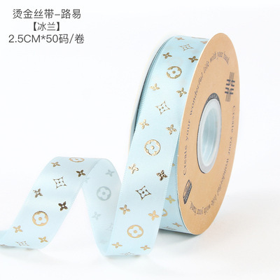 Cinta de poliéster dorado Louis trébol flor pastel ramo caja de regalo embalaje cinta postre cinta