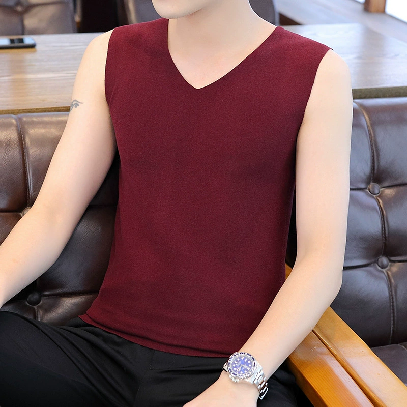 Плюс бархат теплый бесшовный жилет в узком эластине