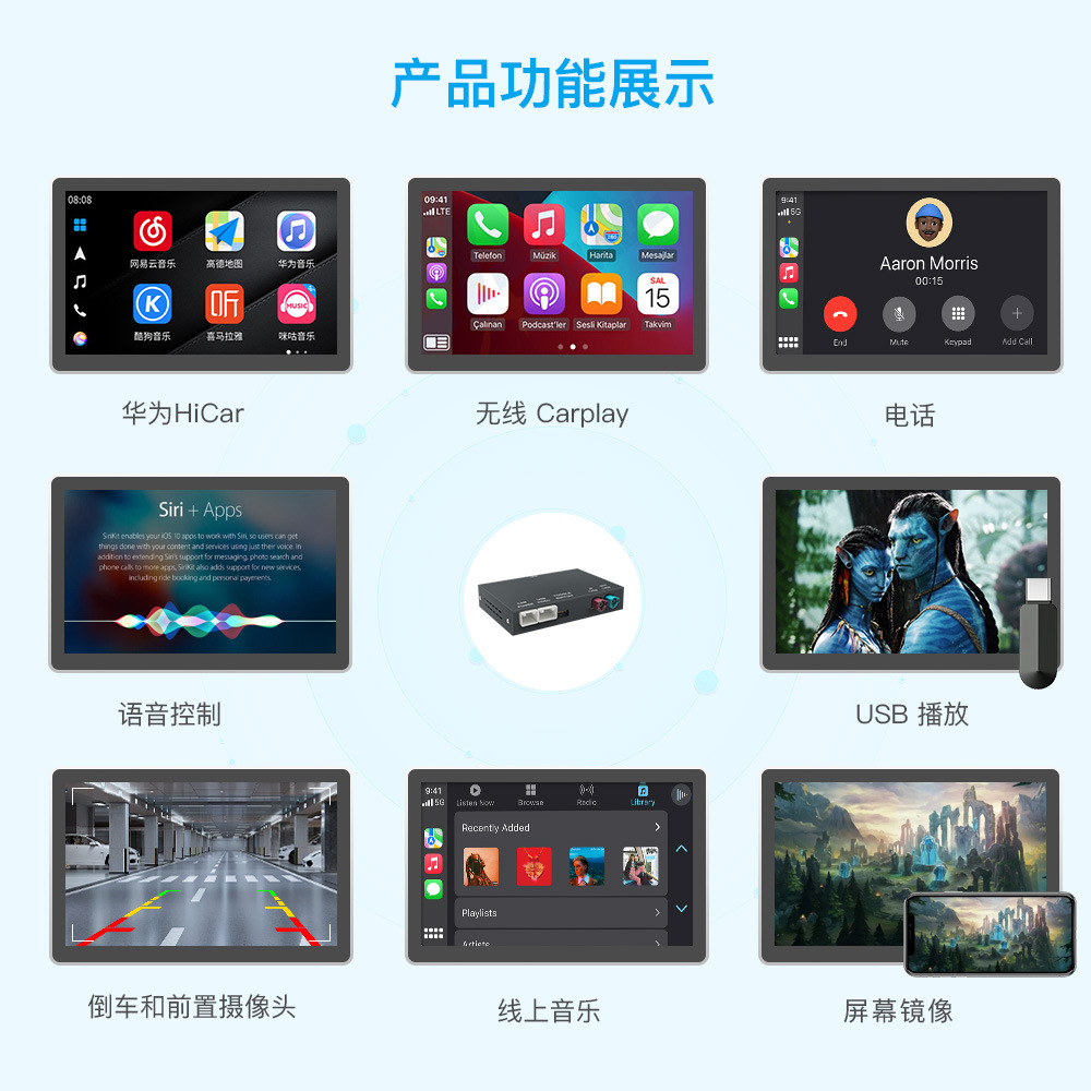 Suitable for Bmw 1234567 Series X1X3X5 Wireless Carplay/Hicar/Android Auto Decoder