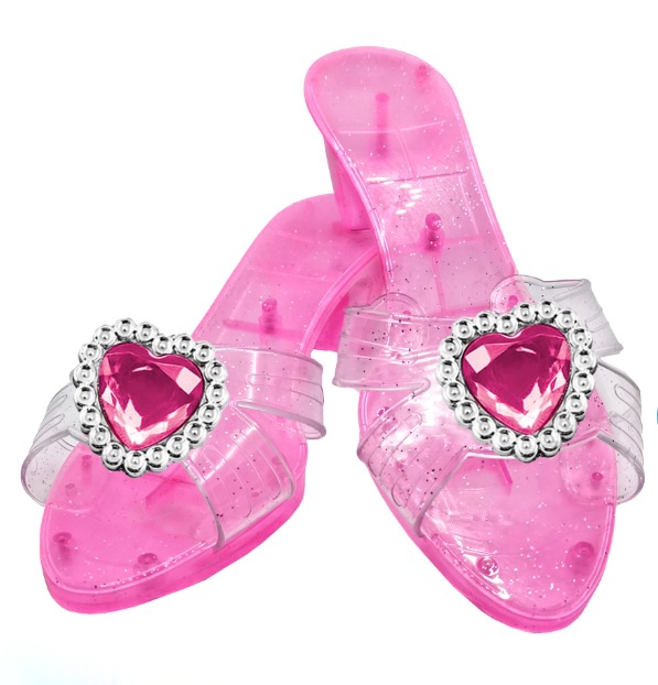 Venta caliente transfronteriza para vestir a la casa zapatos de juguete zapatos de princesa antideslizantes arco rosa azul púrpura niña tacones altos regalo