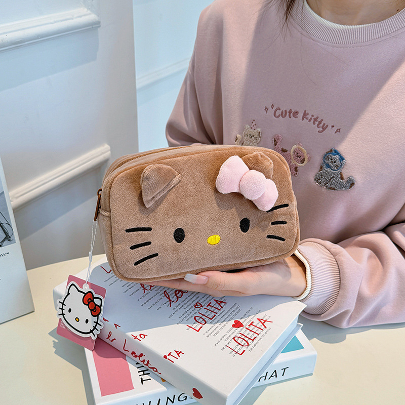 サンリオ ハローキティ ダウン ソフトクラウド 化粧品バッグ 大容量 高価値 ポータブル トラベル ストレージ バッグ|undefined