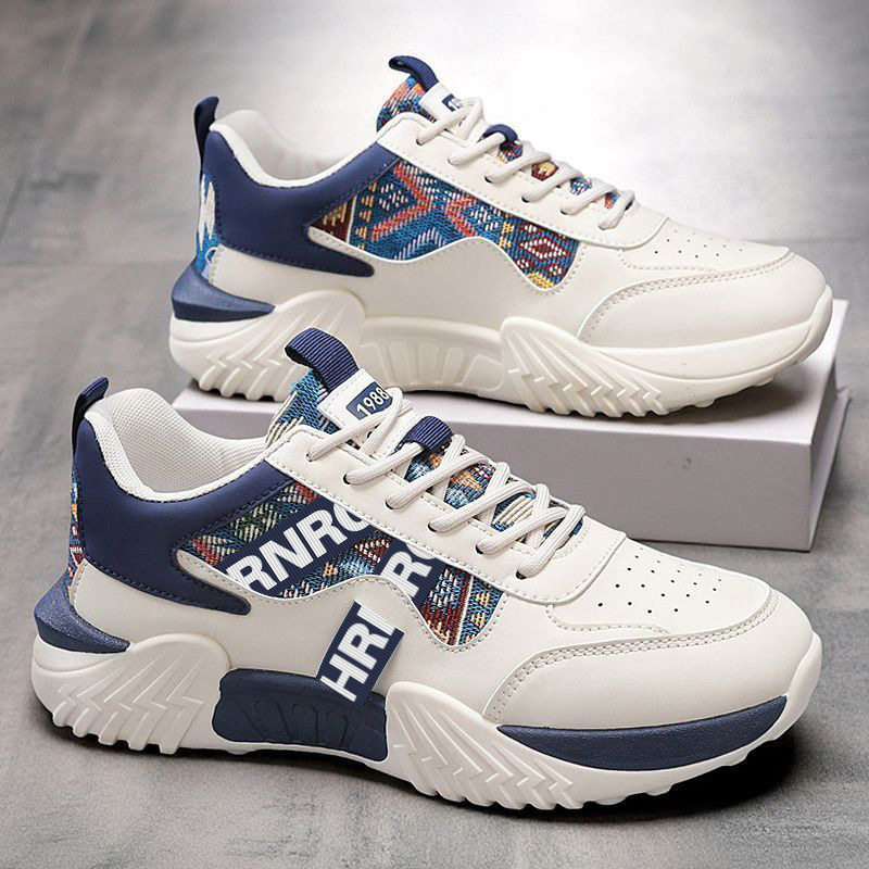 Giày thể thao nam sneaker trắng kiểu mới, giày casual thời trang cho thanh niên, đế dày gót thấp — Màu kaki, Màu xanh dương, màu đỏ chi tiết 22