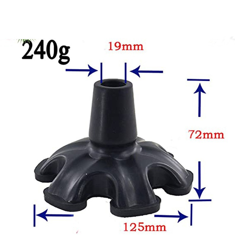 厂家供应六脚脚垫拐杖单拐手拐防滑橡胶底座∮19防滑垫防滑减震