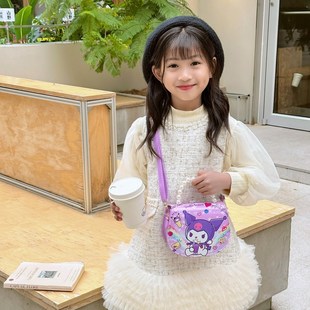 Cartoon Melody Children's Shoulder Bag Fashion Kindergarten Matching Bag Cute Kuromi Casual Crossbody Bag for Going Out