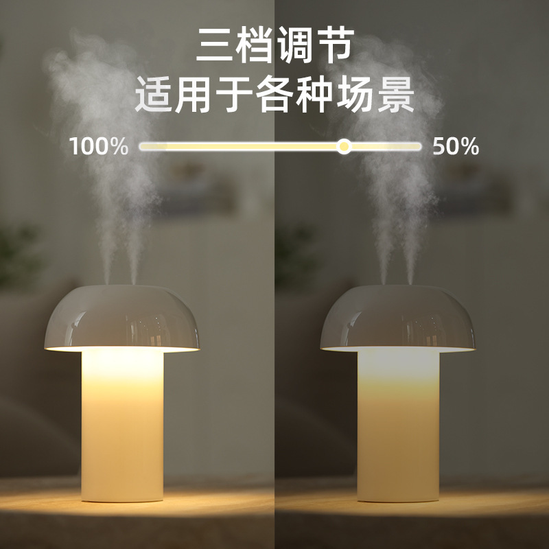 越境キノコ加湿器タッチ調光デスクトップ寝室ベッド雰囲気小夜灯空気大噴霧加湿器|undefined