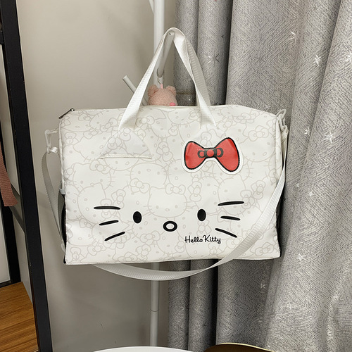 HelloKitty cartoon cute big bag one shoulder large capacity Kitty handheld gym bag crossbody travel bag