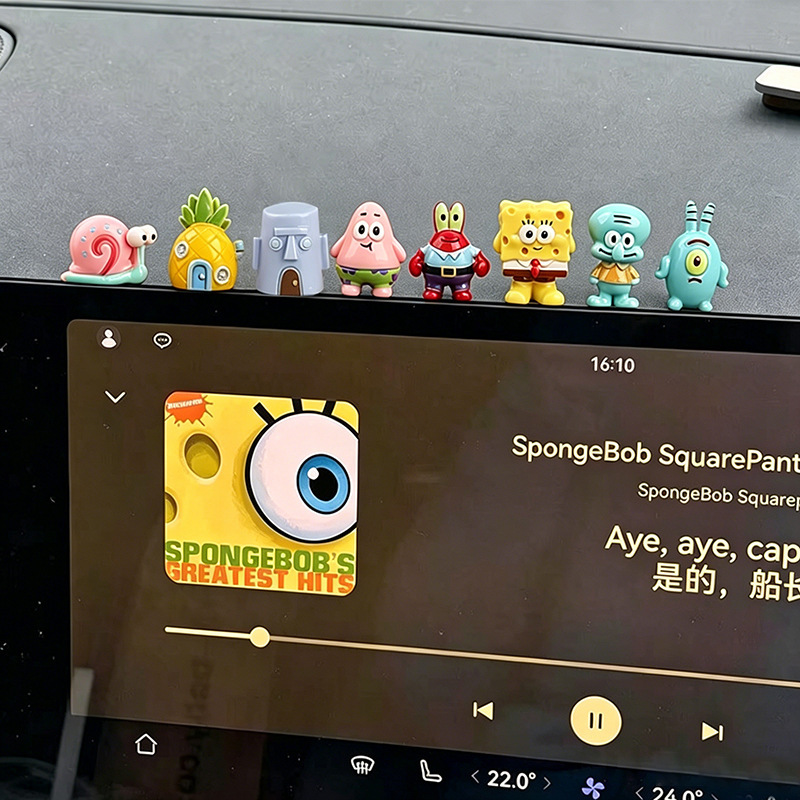 Creative and Cute Spongebob Series Figurines, Adorable DIY Decorations, Hanging Accessories, Car and Desktop Small Ornaments