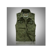 Y 80206 Men's Slim Fit Denim Vest ţ�б��� ����ѷŷ���羳��