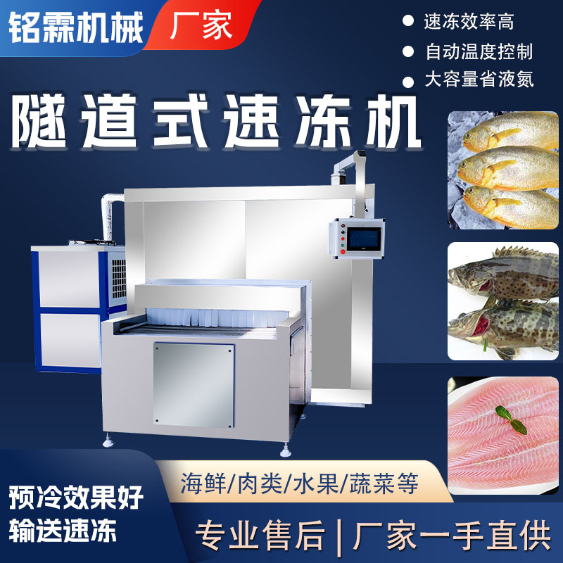 商用隧道式速冻机 海产品风冷海鲜速冻流水线 食品冷冻速冻设备