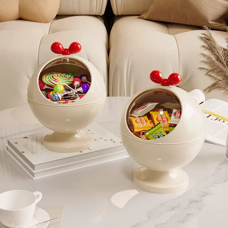 客厅茶几零食盘果盘可爱带盖桌面收纳盒女生发夹发圈大容量首饰盒