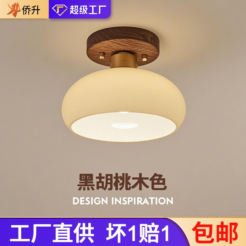 Away lights corridor lights medieval ceiling lights retro entrance lights walnut color solid wood cloakroom balcony lights