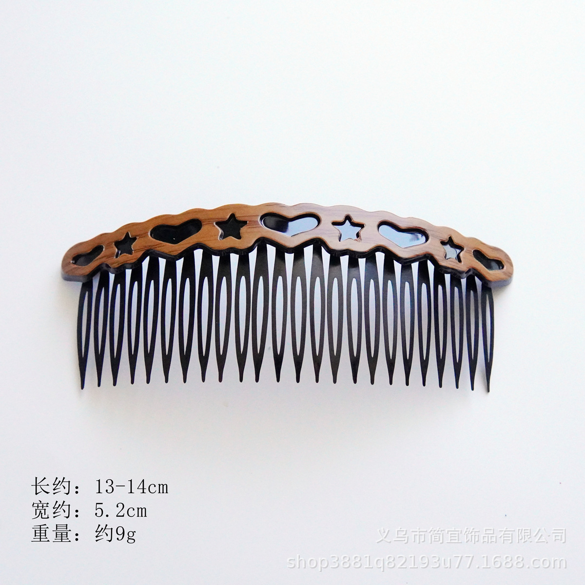 13.5cm 24 dientes de madera grande amor hueco insertar peine de moda madre peinado de plástico clásico