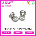 AKW 昂科 SF6900ZZ 薄壁深沟球 10*22*6MM 法兰轴承 不锈钢轴承