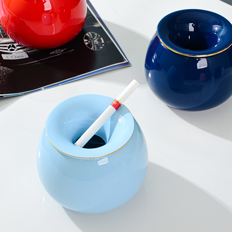 Creative Instagram-style Nordic light luxury ceramic ashtray for home living room office anti-smoke smell ashtray with business logo