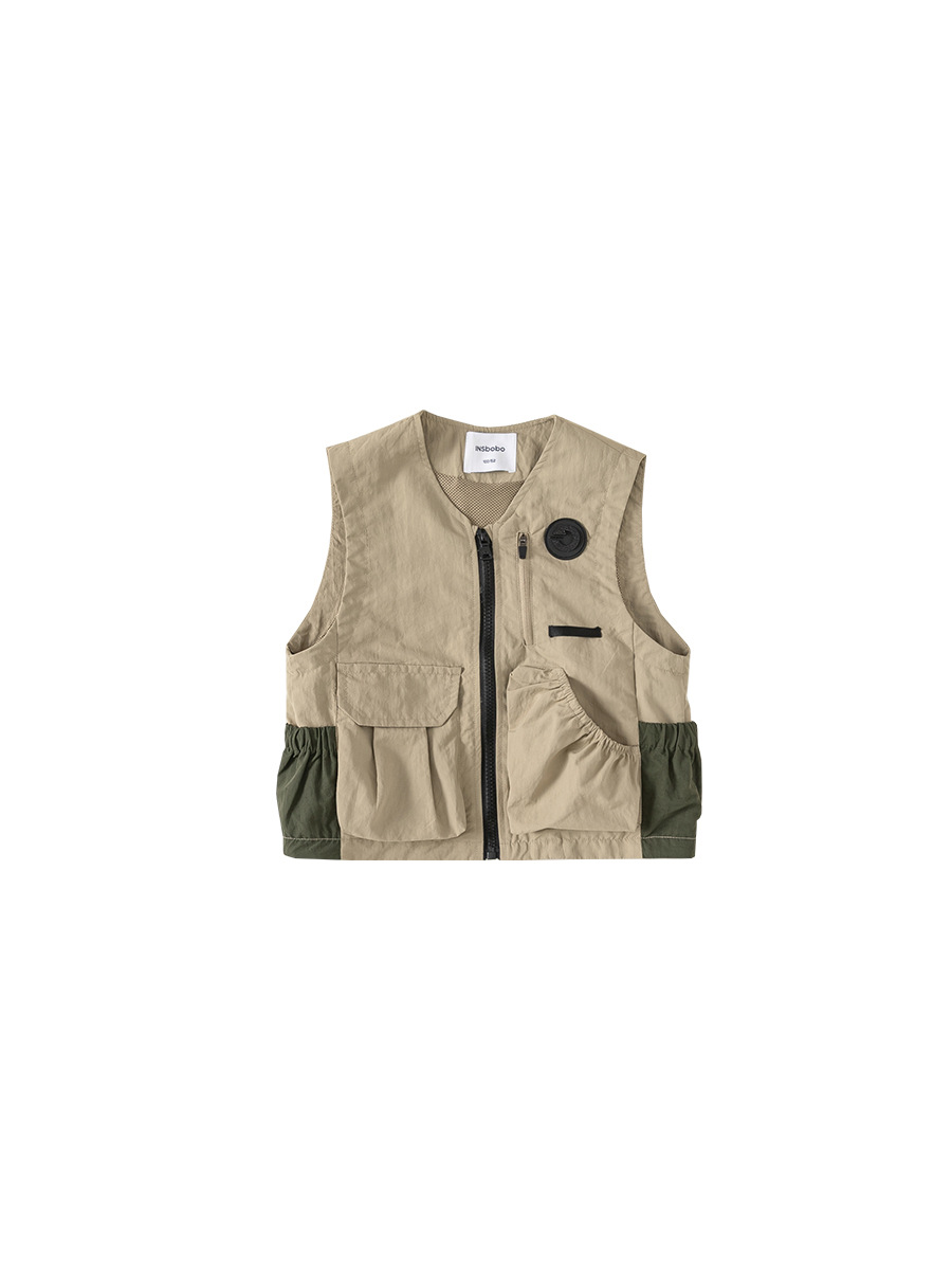 Youbao ropa para niños chaleco de herramientas para niños 2025 primavera nueva chaqueta de chaleco sin mangas para niños de mediana y grande