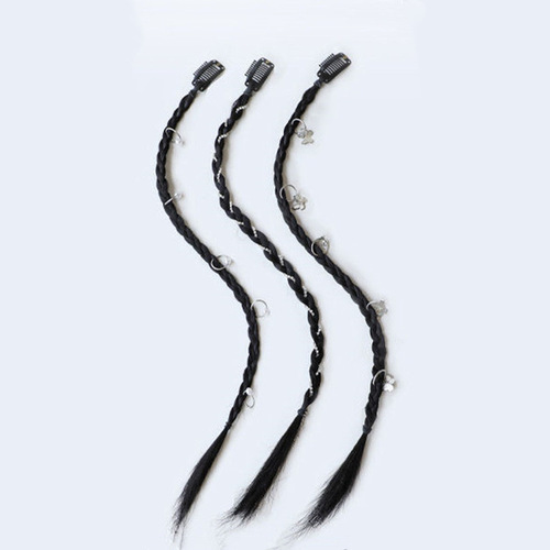 Y2K Boxing Braided Wig for Women, One-Size Hot Pink Fishbone Braided Ring Clip Messy Braided Ponytail Hair Accessory, Sufficient Stock