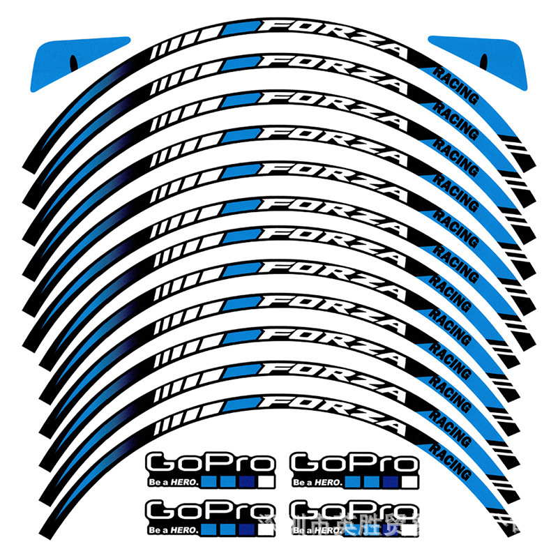 블루 반사 휠 허브 스티커