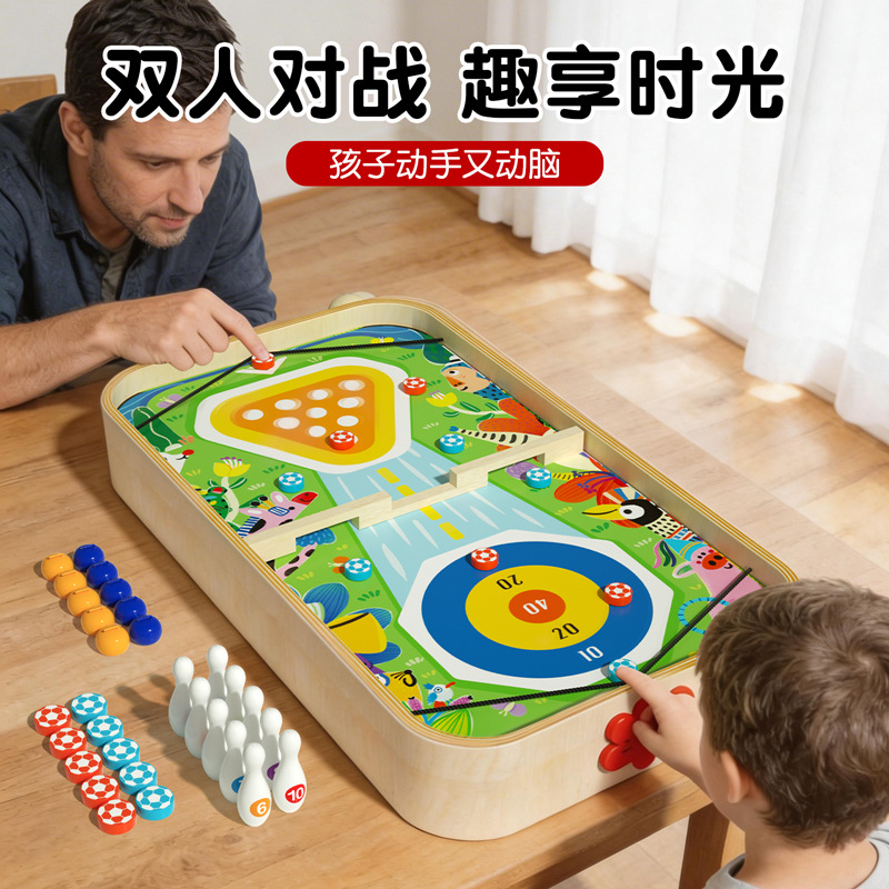 Nuevos productos 5 en 1 juguetes de ajedrez de baloncesto para niños juegos de mesa de dos jugadores bolos interactivos para padres e hijos