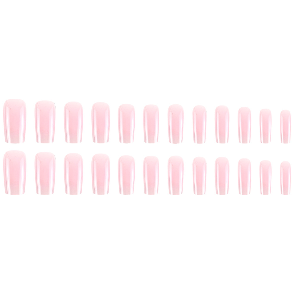 24 piezas de uñas largas rosas, chicas calientes europeas y americanas, parches de uñas simples, uñas francesas dulces calientes image 6