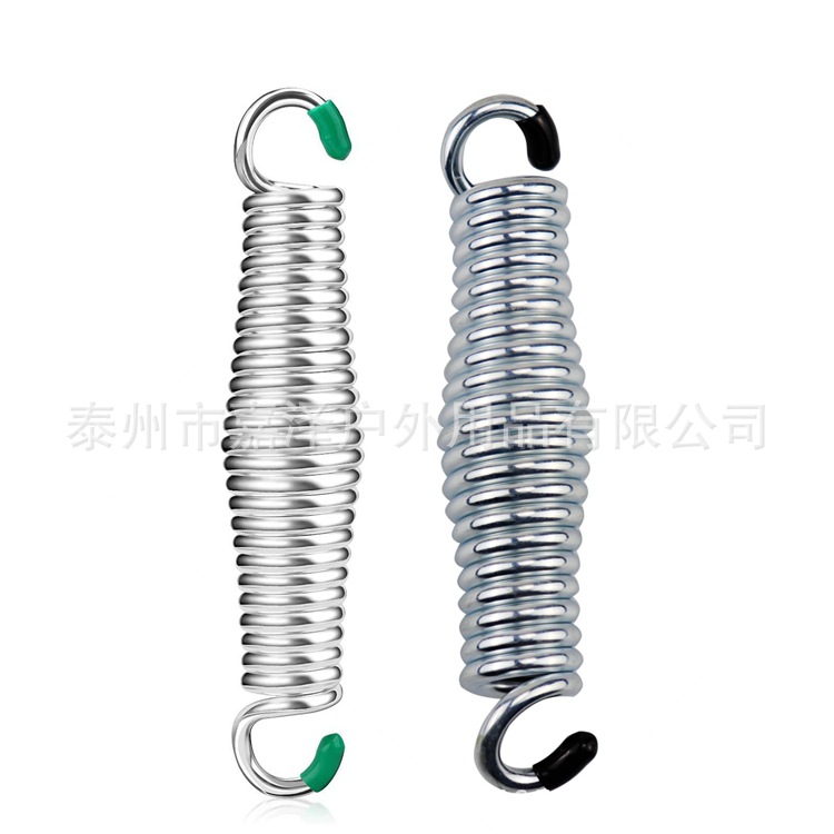 吊床吊椅连接拉伸弹簧 镀锌钢减震胶套拉簧 沙袋秋千连接弹簧