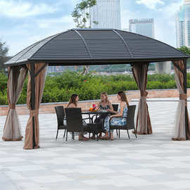 花园铝合金凉亭户外遮阳棚楼顶庭院露台雨棚阳光房镀锌顶亭子防水