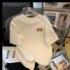 Short -sleeved white little lazy bear